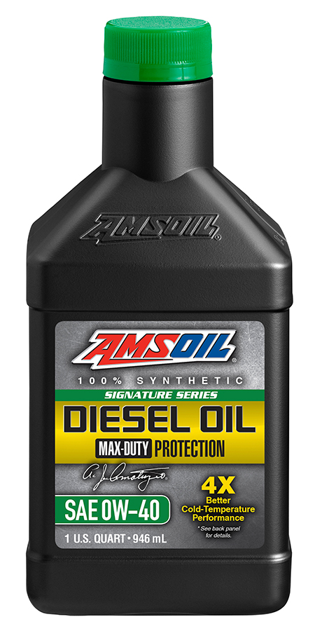 Bottle of AMSOIL Diesel Oil SAE 0W-40