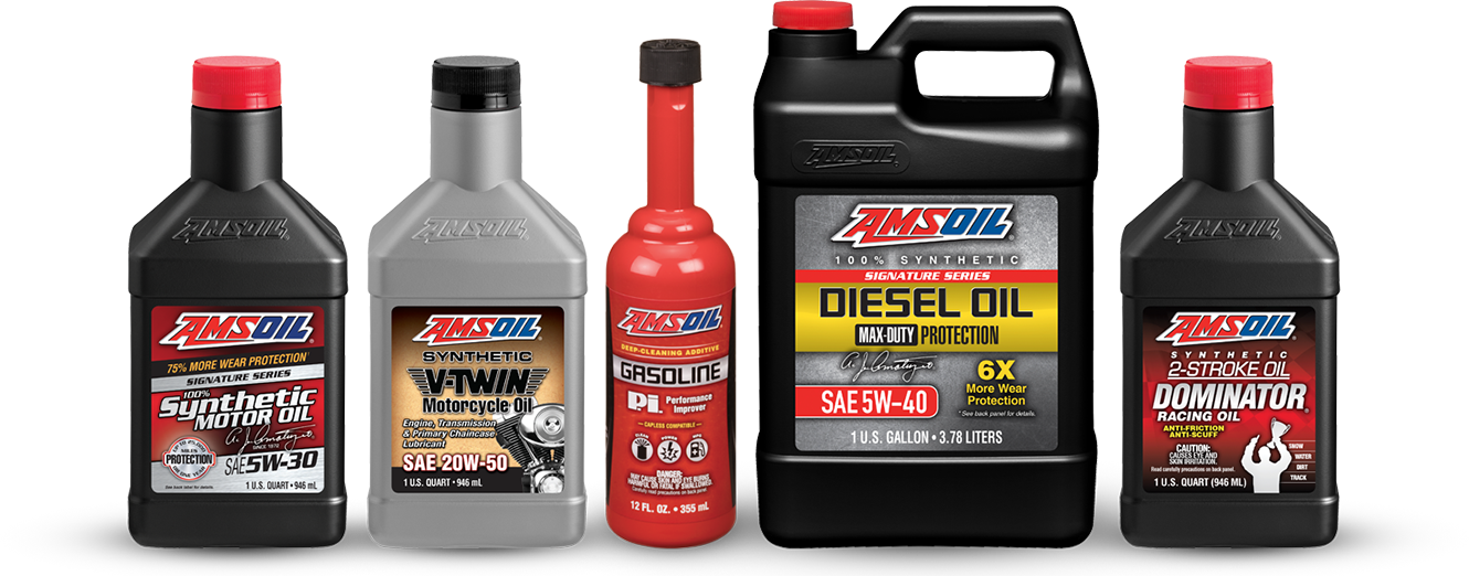 ASMOIL Synthetic, AMSOIL synthetic diesel oil, AMSOIL synthetic motorcycle oil, AMSOIL synthetic 2-stroke oil, AMSOIL heavy-duty metal protector, AMSOIL performance improver.