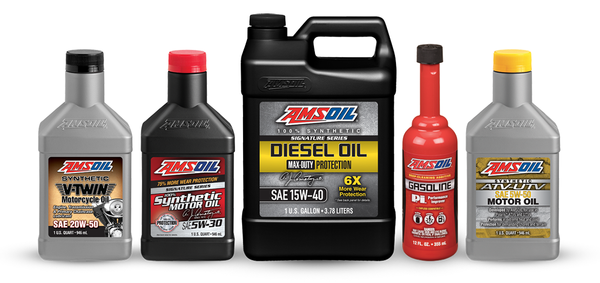 ASMOIL Synthetic, AMSOIL synthetic diesel oil, AMSOIL synthetic motorcycle oil, AMSOIL synthetic 2-stroke oil, AMSOIL heavy-duty metal protector, AMSOIL performance improver.