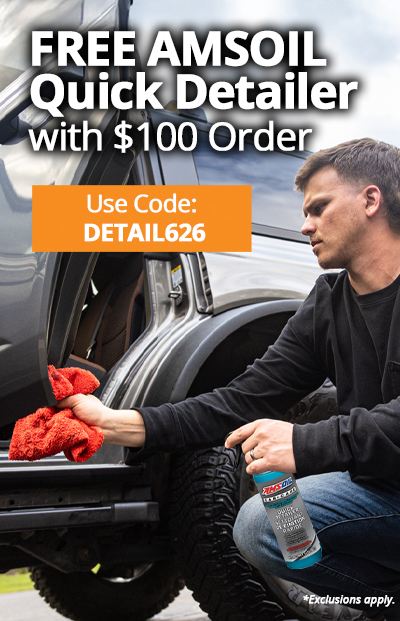 Order Now. Free AMSOIL Quick Detailer with $100 order. *Exclusions apply. Use Code: DETAIL626.