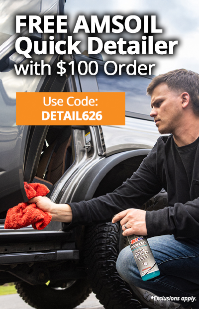 Order Now. Free AMSOIL Quick Detailer with $100 order. *Exclusions apply. Use Code: DETAIL626.