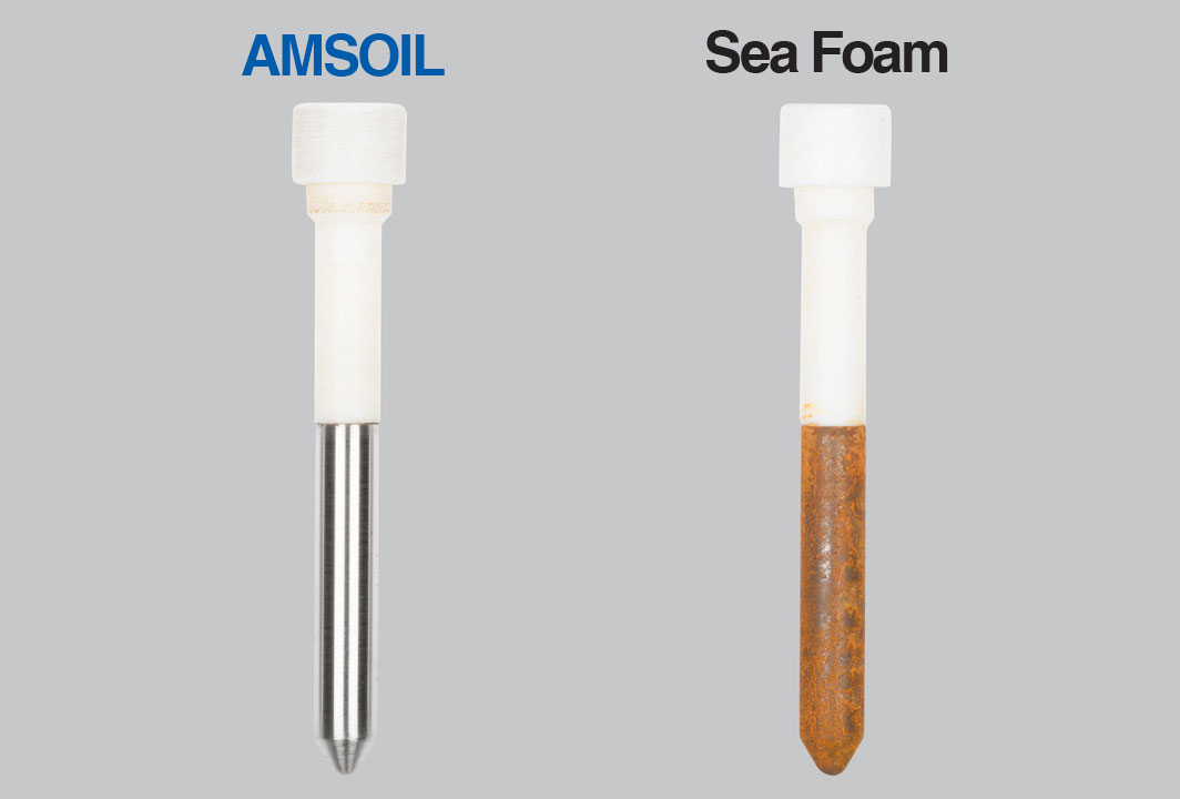 Metal exposed to Sea Foam vs metal exposed to AMSOIL.