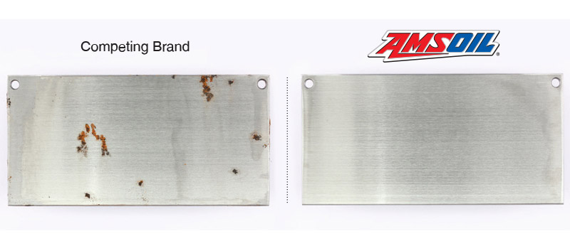 AMSOIL Z-ROD completely prevented rust formation while a leading competitor did not.