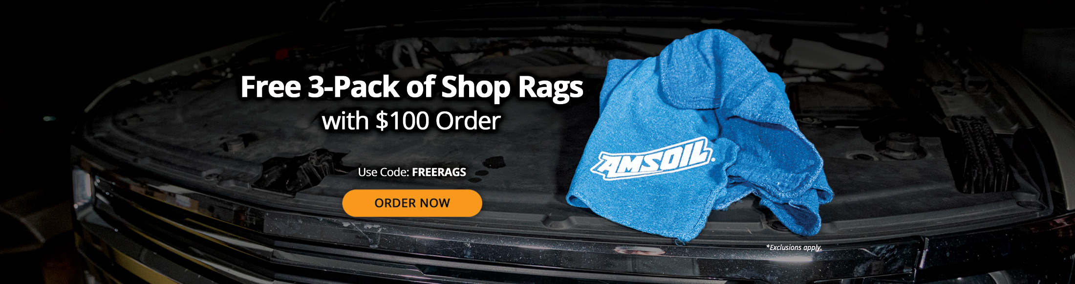 Free 3-pack of shop rags. Use Code: FREERAGS. Order now. *Exclusions apply.