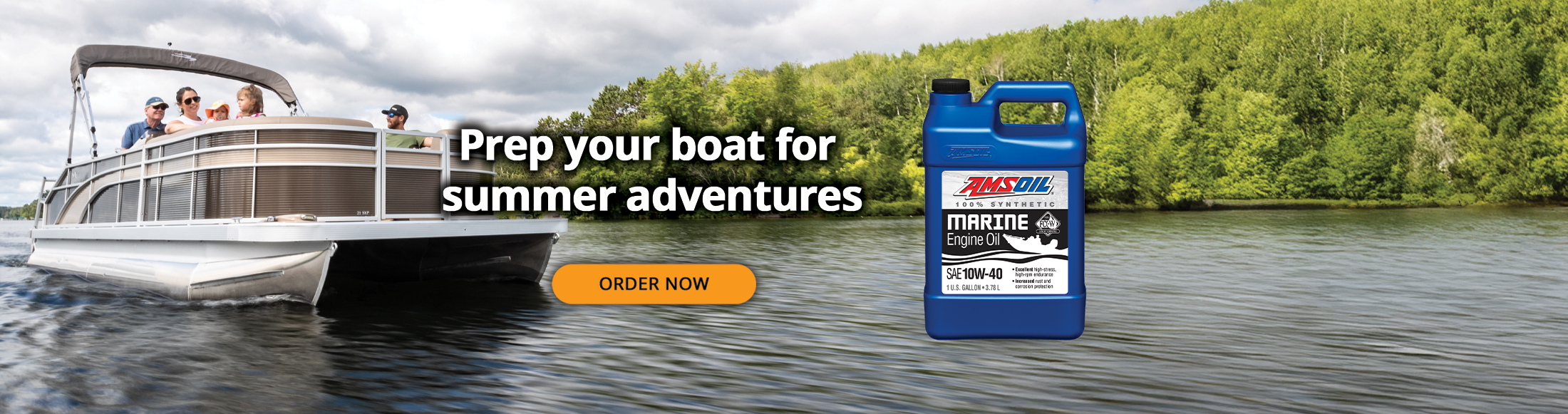 Prep your boat for summer adventures. AMSOIL 100% Synthetic Marine Engine Oil SAE 10W-40. Order now.