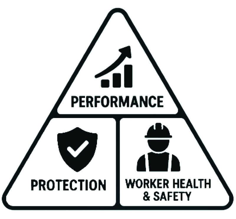 Performance, protection, and worker health & safety.